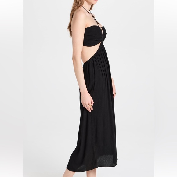 Playa Lucila Halter Cutout Midi Black Dress, Size Small - Picture 3 of 9